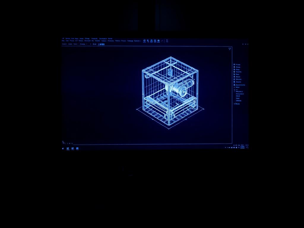 CAD wireframe model of a scanned mechanical component
